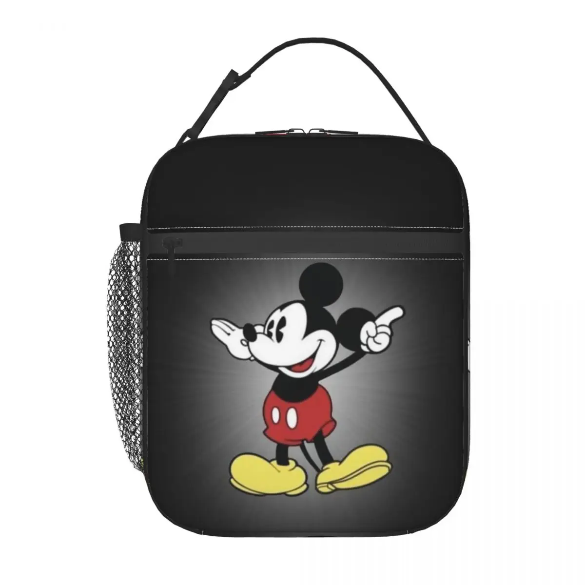 Custom Mickey Mouse Insulated Lunch Bag for Women Cooler Thermal Bento Box Kids School Children Portable Tote Bags