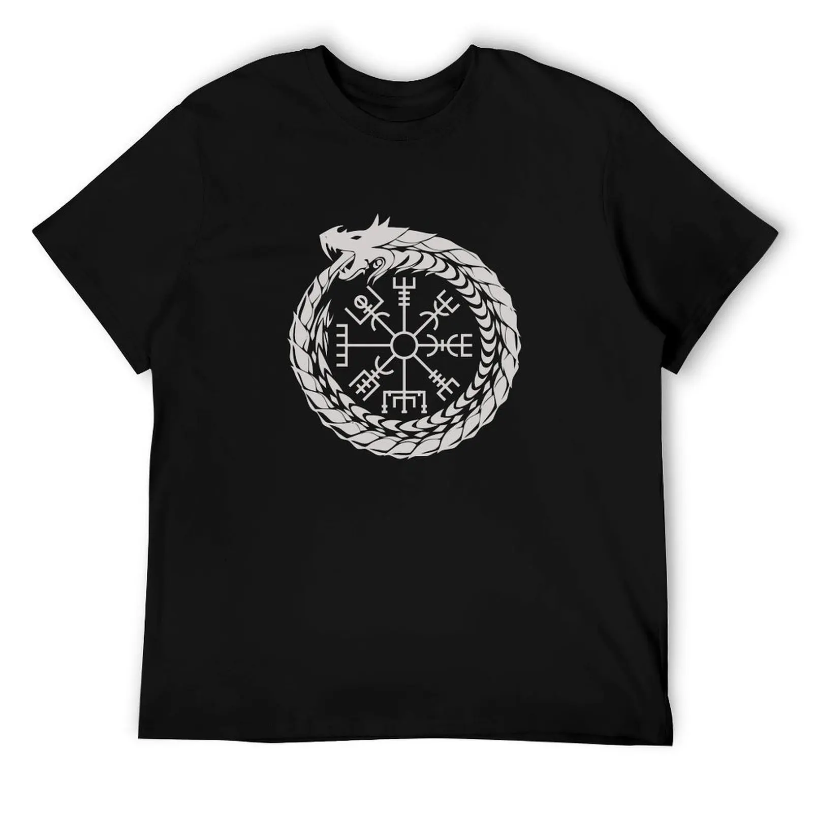 

Vegvisir Jormungandr World Serpent Norse Mythology T-Shirt cotton t shirt man t shirts for man graphic funny T-Shirt