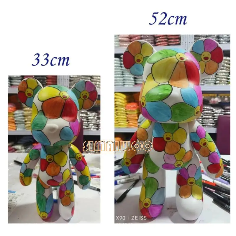 Handmade Rhinestone Flower Bear Creative Crystal Statue Bling-bling DIY Birthday Surprise Gift Home Decoration