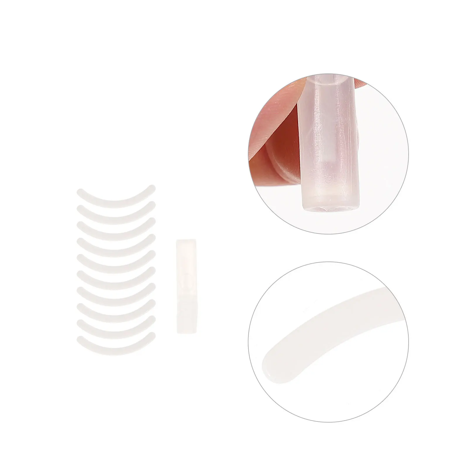 10個のつけまつげディスプレイストリップ、エクステンション用ラッシュホルダー、お手入れ簡単、ポータブルで快適なピックアップツール付き