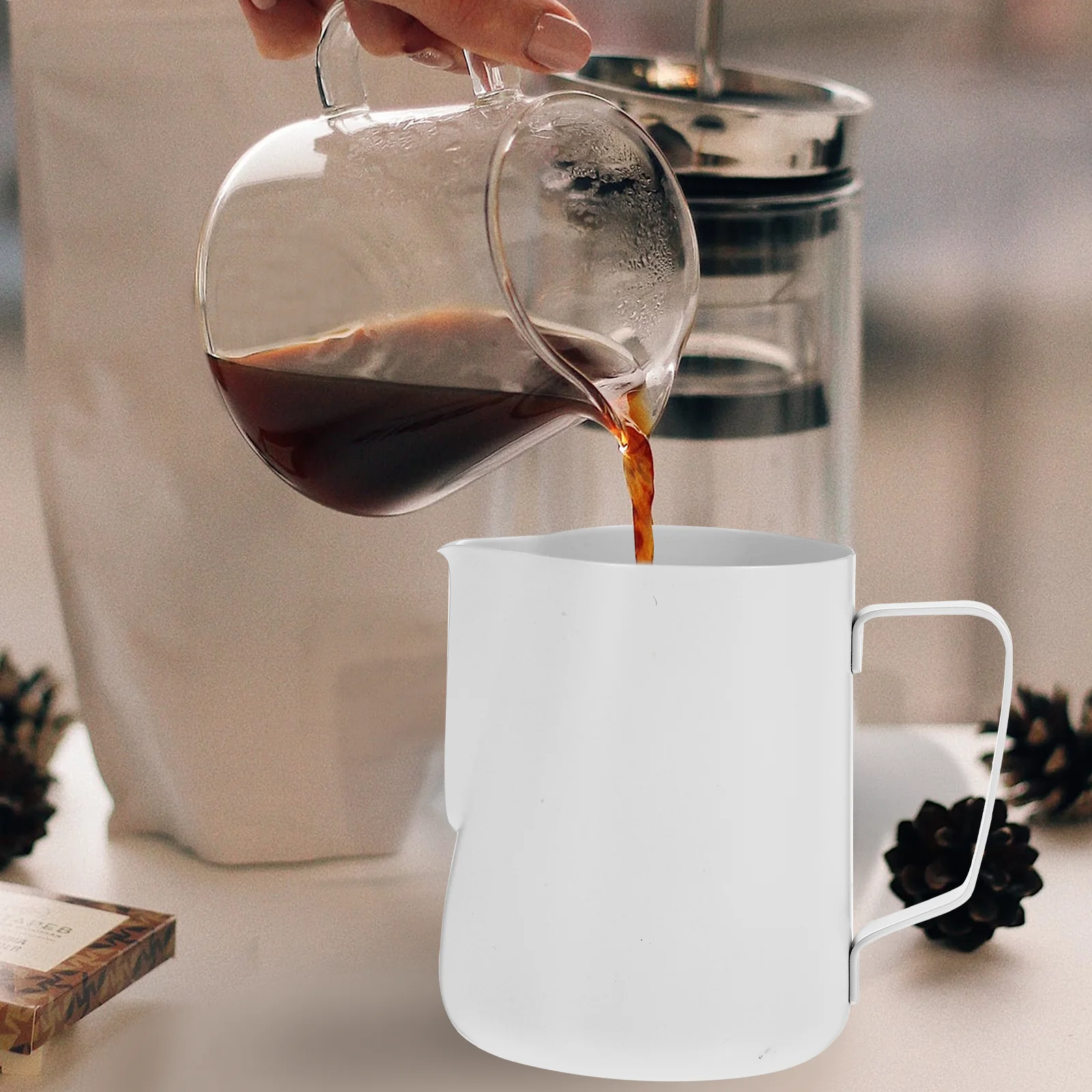 

Stainless Steel Milk Frothing Pitcher Frother Cup Coffee Steamer Jug Latte Art DIY Home Cafe Shop Tools