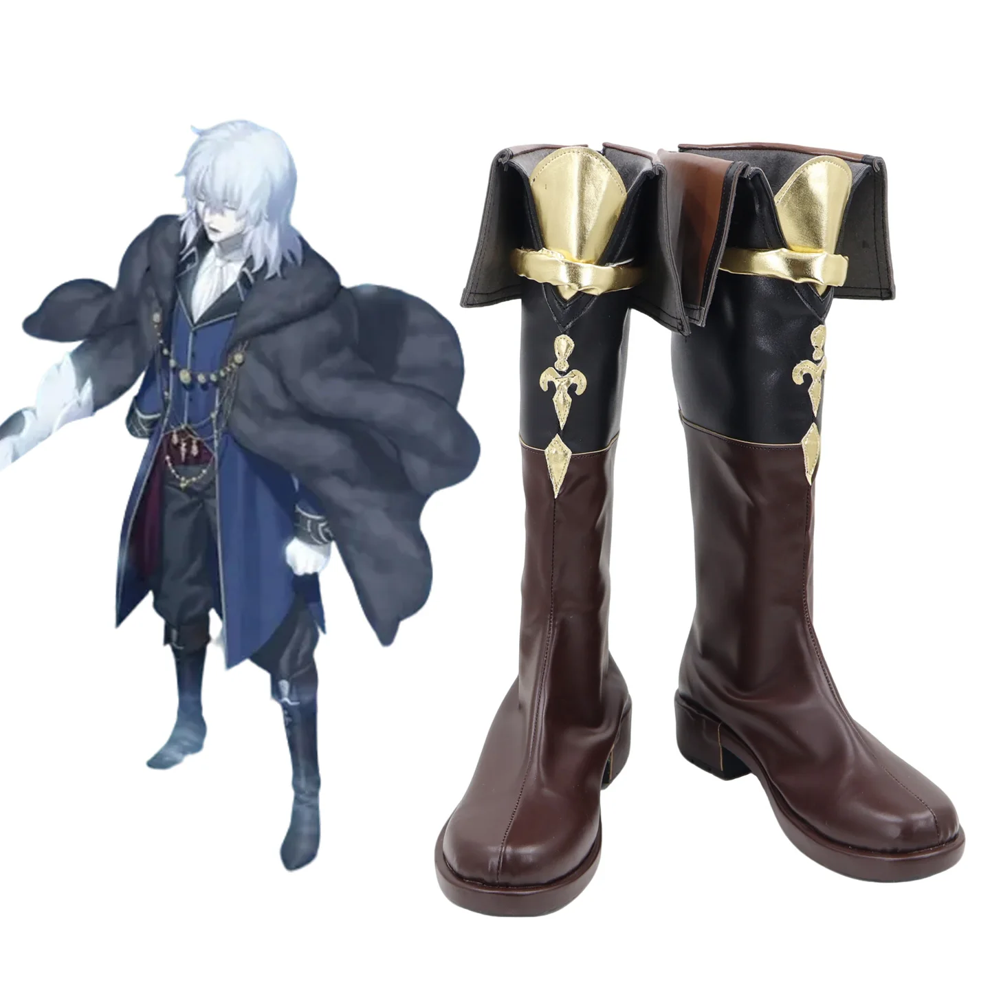 

Game Cosplay Shoes Vlov Arkhangel A piece of Blue Glass Moon Boots Halloween Costume Accessories Props Made