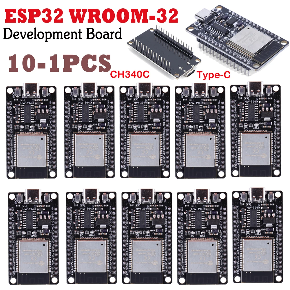 ESP32 WROOM-32 Development Board 32Mbits Wireless Module 5V TYPE-C CH340C Ultra-Low Power Consumption Development Board Module