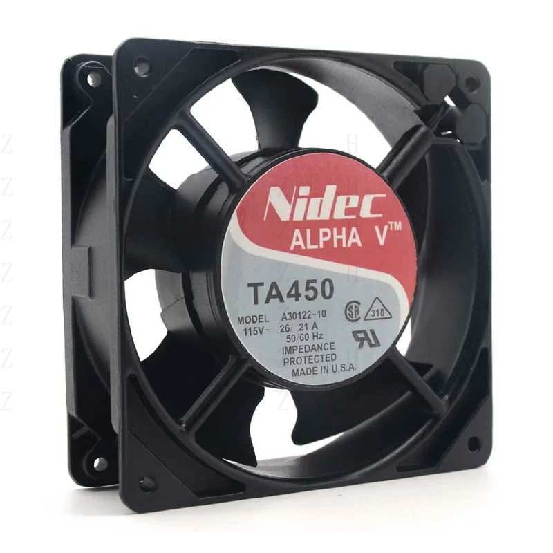 H For Nidec Alpha V: TA450 Fan, Model: A30122-10. P/N: 930402. 115AC 12038 Case Fan