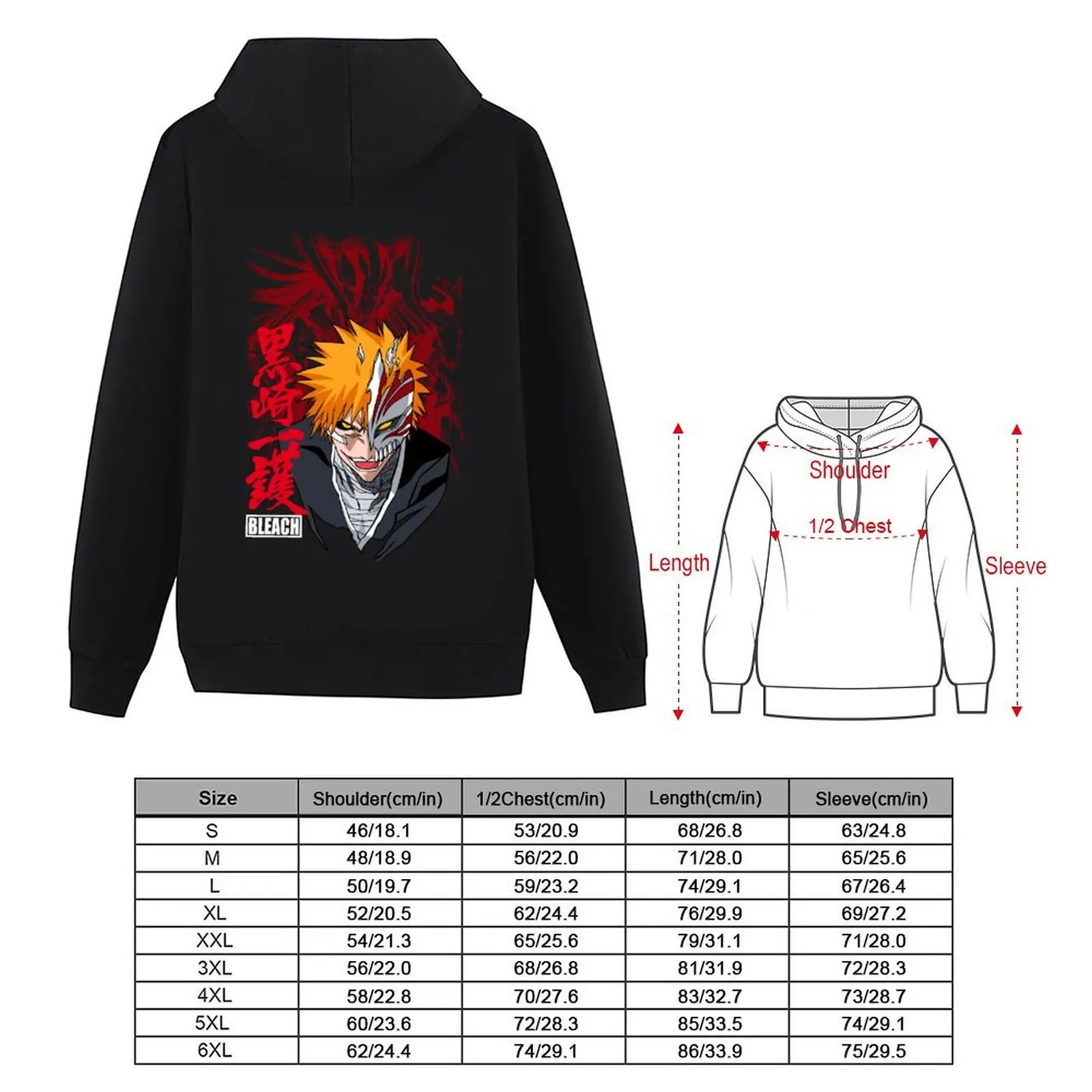 hollow half mask Hoodie anime clothing hooded shirt men's clothing blouse hoodie men