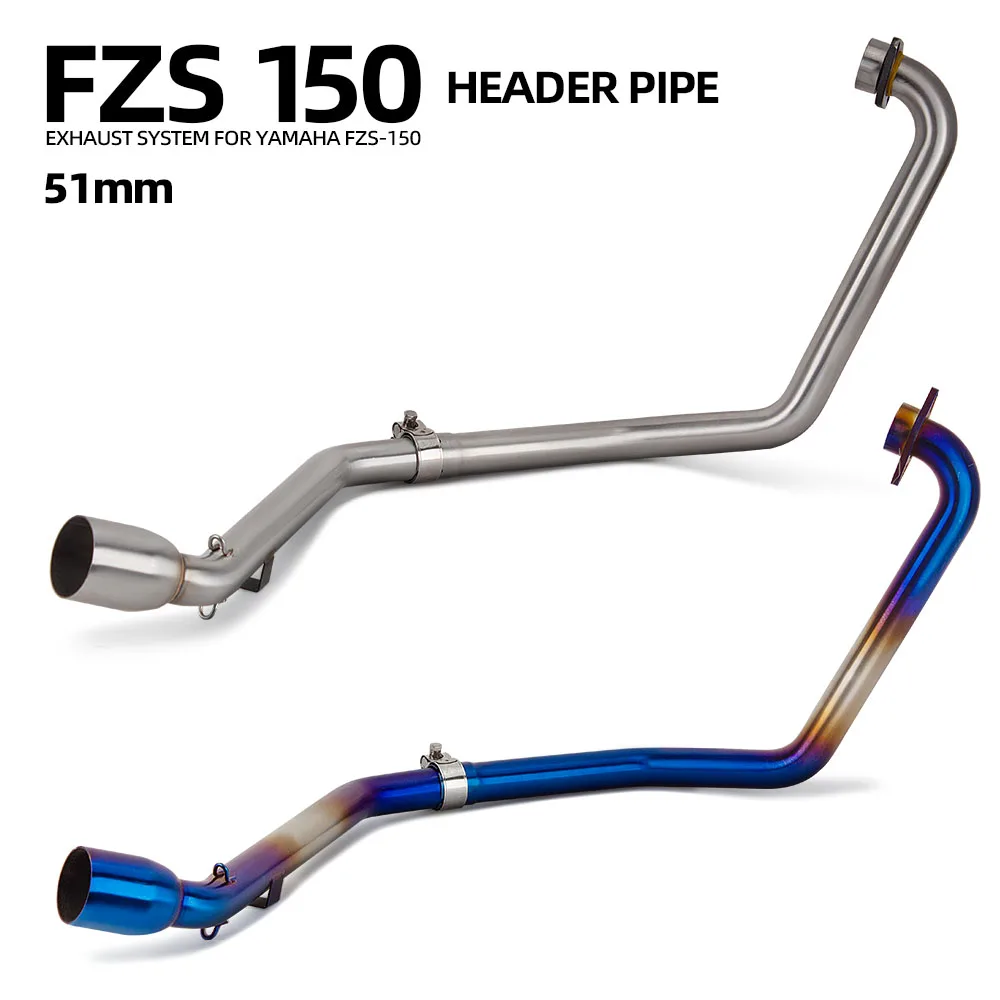 

For YAMAHA FZS150 FZ150 Motorcycle Exhaust System Modify Front Link Pipe Stainless 51mm Escape Header Tube Motorbike Kit