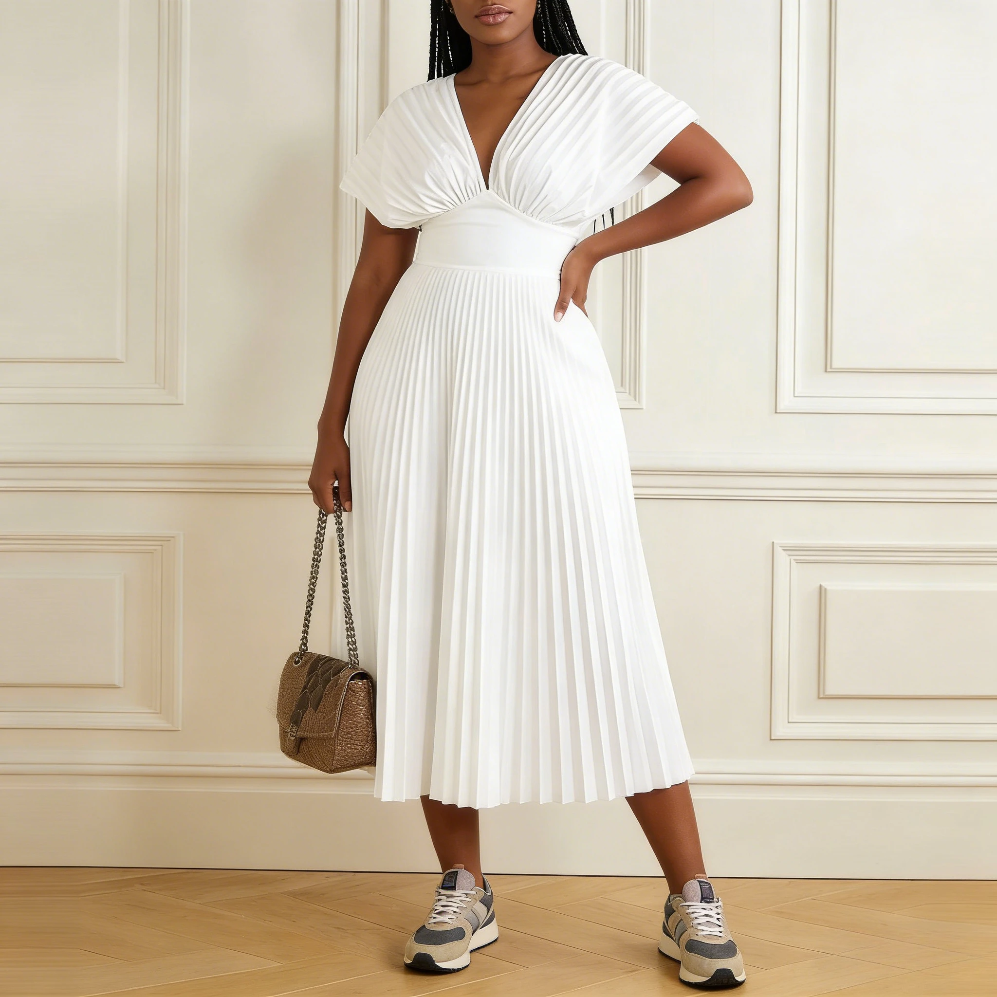 

Long Dress Women Dresses A Line Vestidos Y2k Streetwear V Neck Short Sleeve High Waist Elegant Splice Party Night Work 2026
