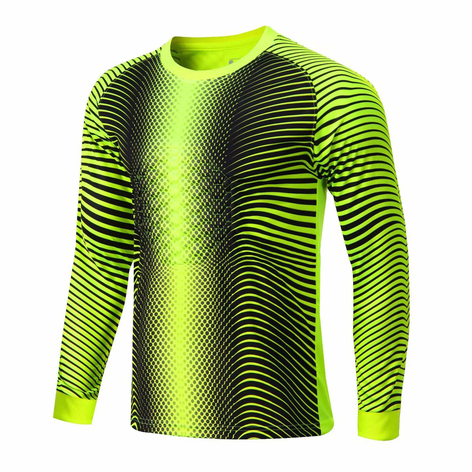 Children Boys Soccer Goalkeeper Tops Football Training Match Uniform Goalie Shirt Long Sleeve Quick-Drying Sponge Padded T-shirt