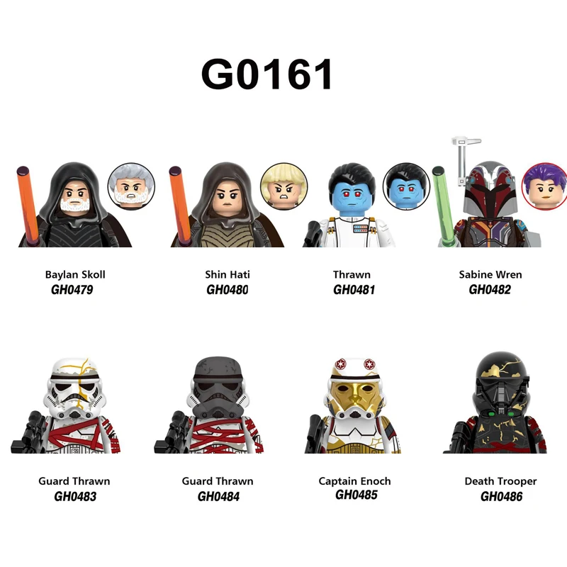 

Building Blocks 8pcs/set G0161 Baylan Skoll Figures Shin Hati Brick Sabine Wren Guard Thrawn Death Trooper mini Assembly Toys