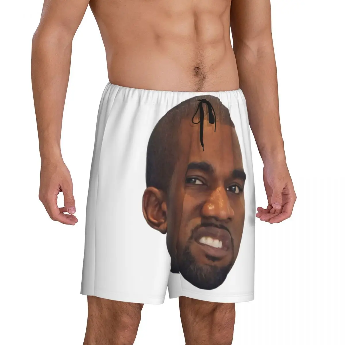 Custom Print Men Funny Kanye West Meme Pajama Bottoms Rapper Music Producer Sleepwear Pjs Sleep Shorts with Pockets