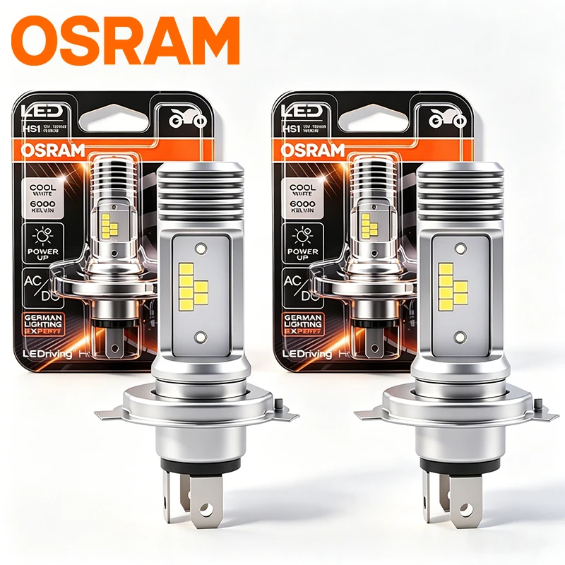 OSRAM HS1 Plus LED Headlight Motor 6000K Lamp LED High Bright Motorcycle High Low Beam 10/10W 12V PX43t Moto Bulb 7685CW 1/2pcs
