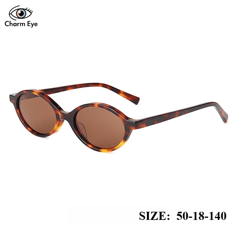 

2026 Fashion Women Small Frame Oval Sunglasses High-quality Acetate Tortoiseshell Retro Outdoor Sports Travel Sun Glasses UV 400