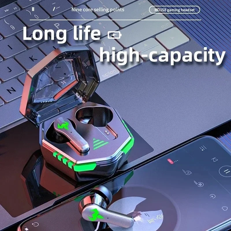 N35 Wireless Bluetooth 5.2 Headphones Noise Reduction Touch Control Earbuds Gaming Headset Music HD Calling Earphone with Mic