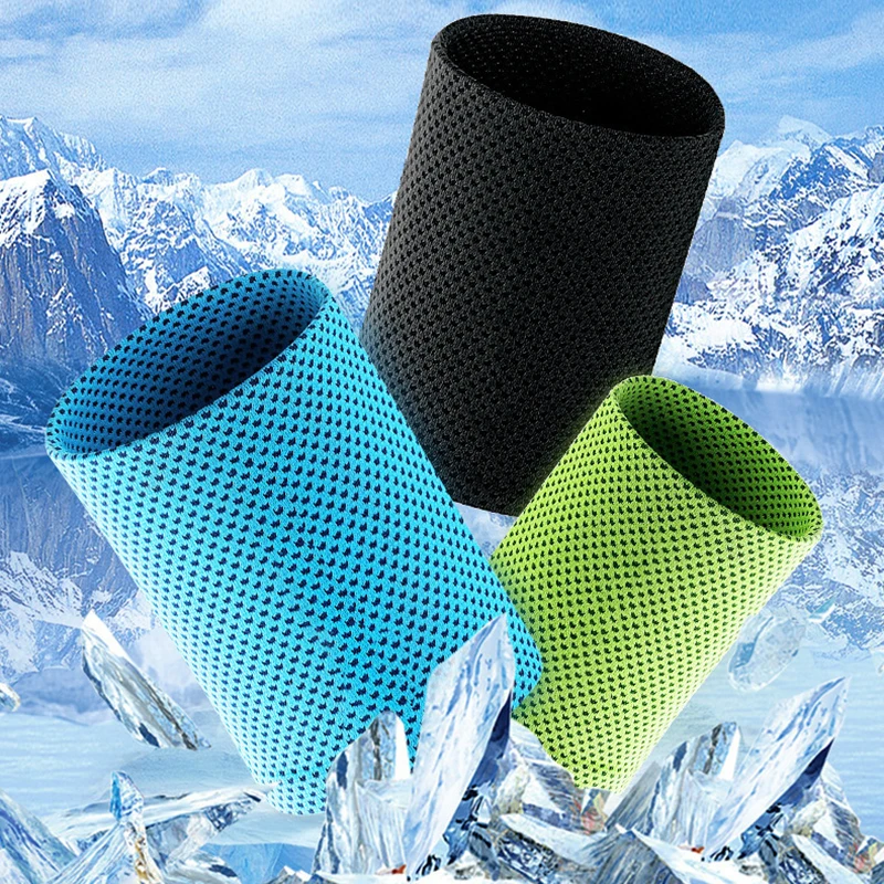 1PCS Ice Cooling Wrist Brace Support Breathable Tennis Wristband Wrap Sport Sweatband For Gym Yoga Volleyball Hand Sweat Band