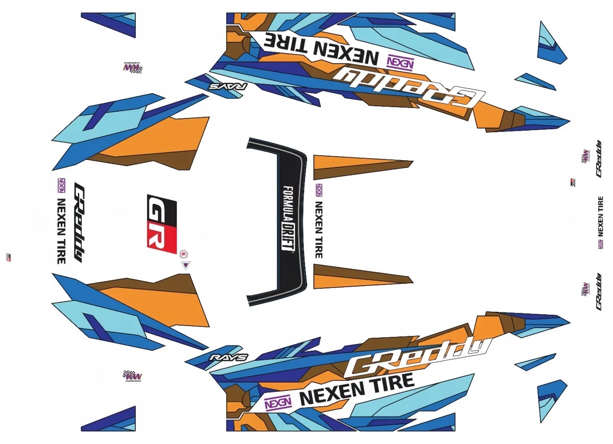 

TC933 Team C 1/10 GR86 Greddy Livery Pre-Cut Transparent Stickers RC Drift