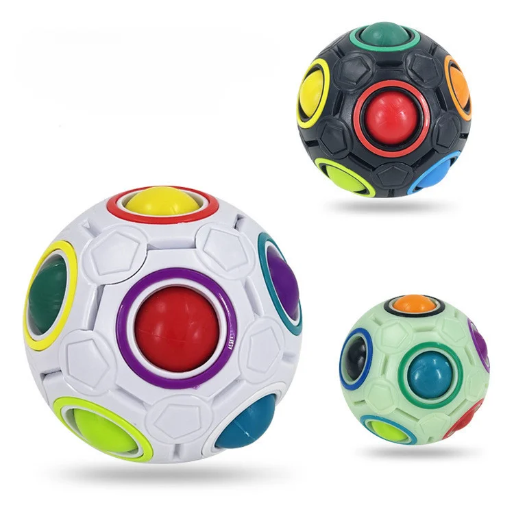 Vibrant Antistress Cube Rainbow Ball Football Magic Cube Educational Intelligence Memory Observation Boost Stress Reliever Toy