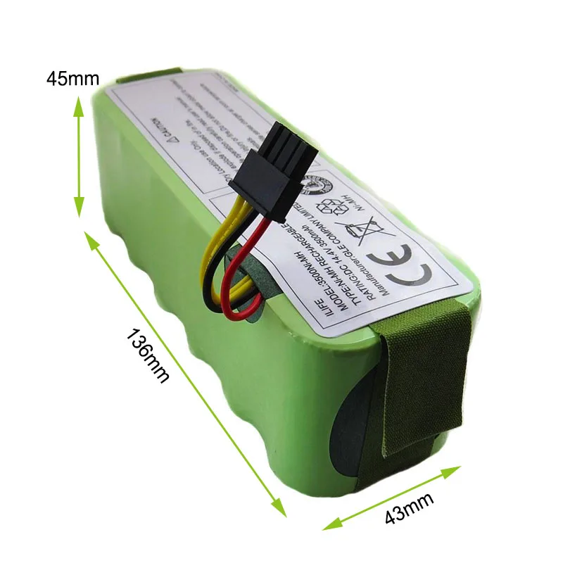 Batteria per Kitfort KT504 Haier T322 T321 T320 Panda X500 X580 X600 Ecovacs Specchio CR120 Dibea Robot Aspirapolvere 3500mAh