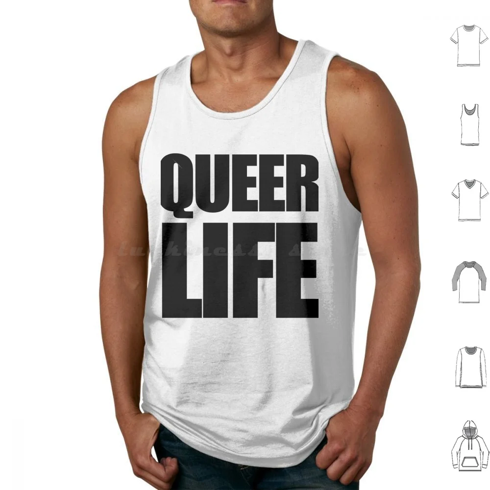 Queer Life Tank Tops Print Cotton Choose Life Wham George Michael Queer Bi Slogan