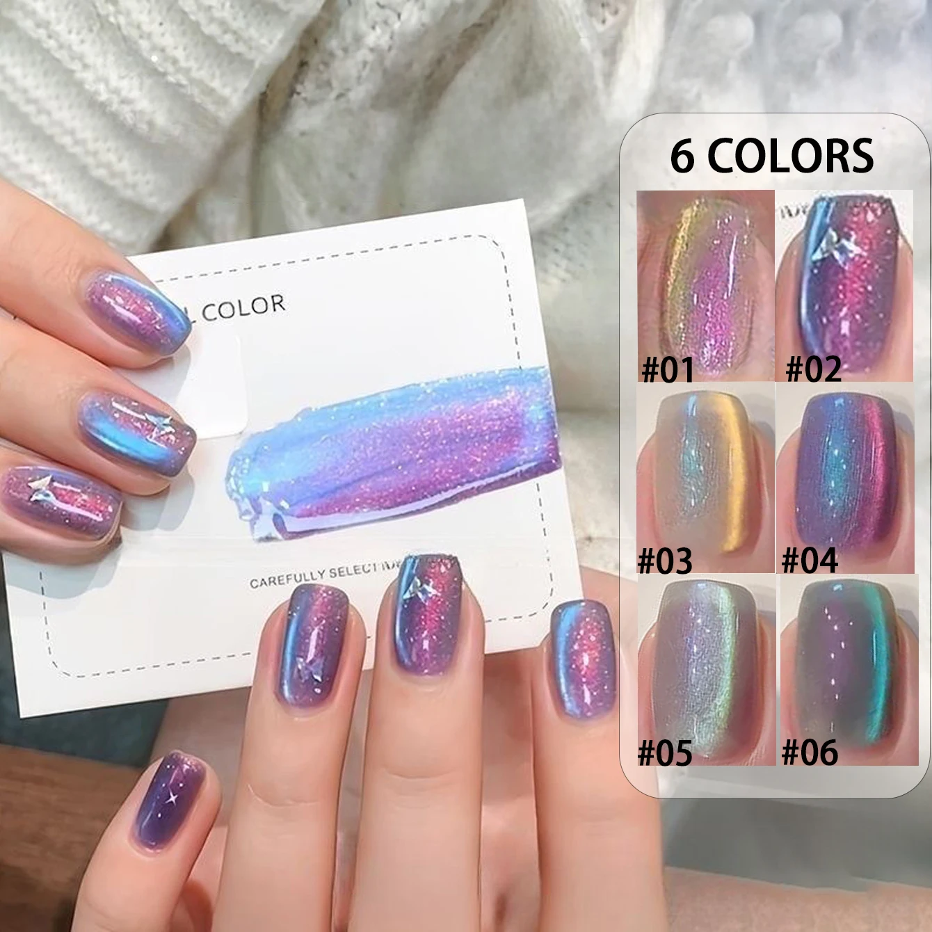 MIANEL 10ML 1 STÜCK Sommer Nordisches Goldlicht Aurora Rosa Katzenaugen-Gel-Nagellack Glasperlen Katzenaugen-Nagellack Nagelkunst