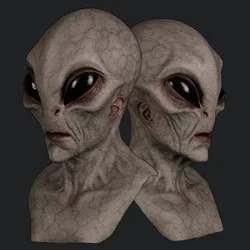 Alien Mask for Adults | Realistic Costume | Creepy Halloween Cosplay Head | Full Face Party Mask Beige Fits All