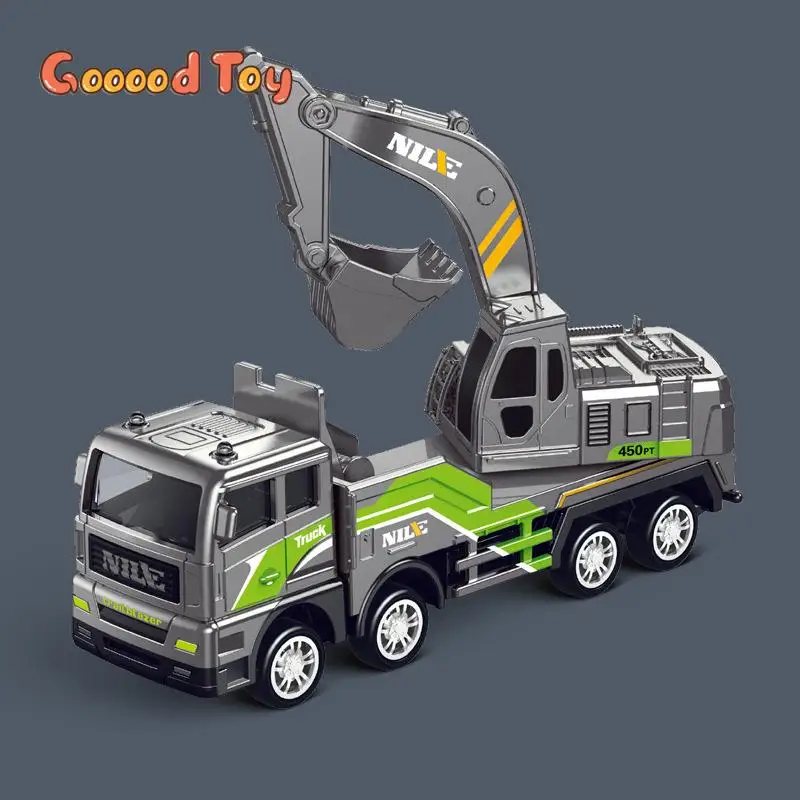 1:50 Simulation Alloy Construction Engineering Vehicle Toy for Children Excavator Crane Dump Truck Forklift Model Birthday Gift