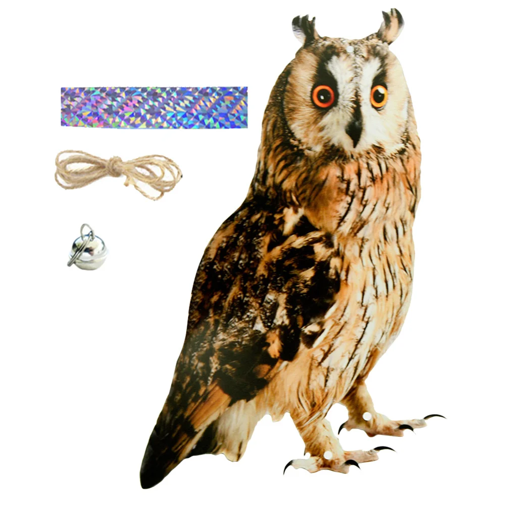 

1Set Owl Bird Deterrent Hanging Garden Yard Outdoor Decor Rotating Realistic Ornament for Tree Porch Balcony Owl