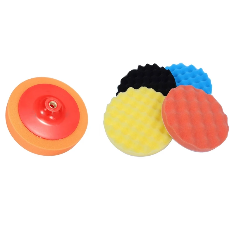 2 Set 7Inch/180Mm Sponge Polishing Buffer Pad Kit Tool For Car Polisher