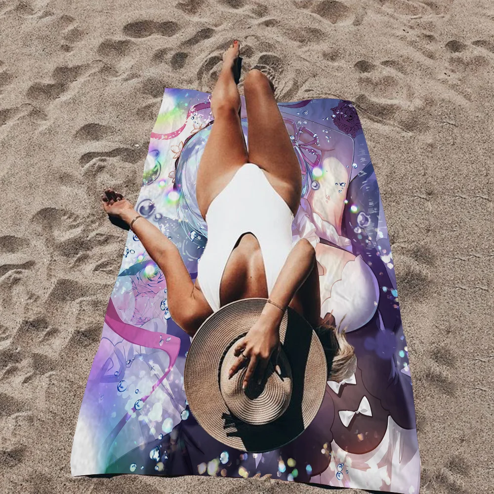 Rem R-ReZ-zero Beach Towel For Kids Personalized Bath Towel Pool Towel Vacation Gift Picnic Towel Party Gift