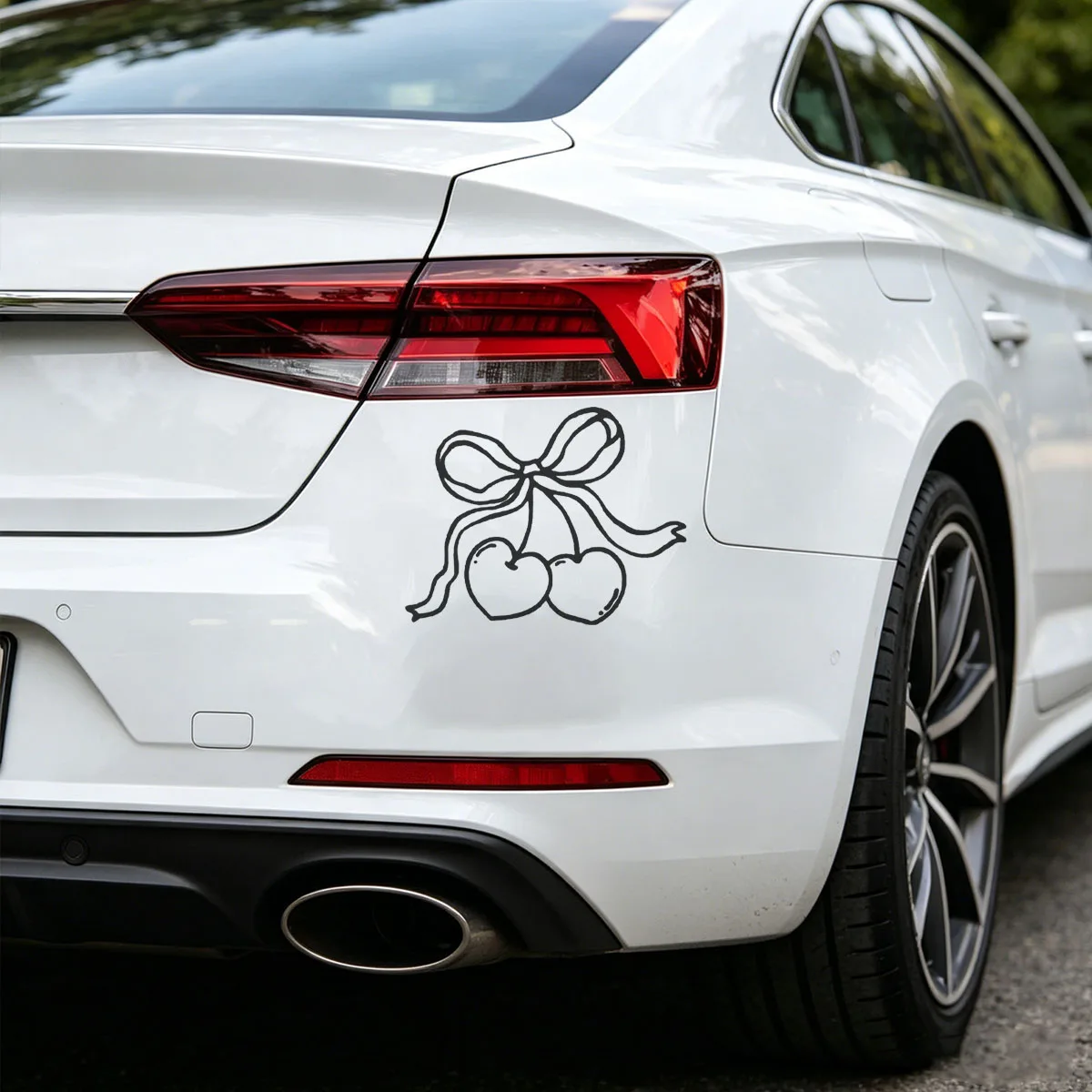 Cherry bow car stickers, cute and fun decorative car window body stickers, vinyl waterproof decals