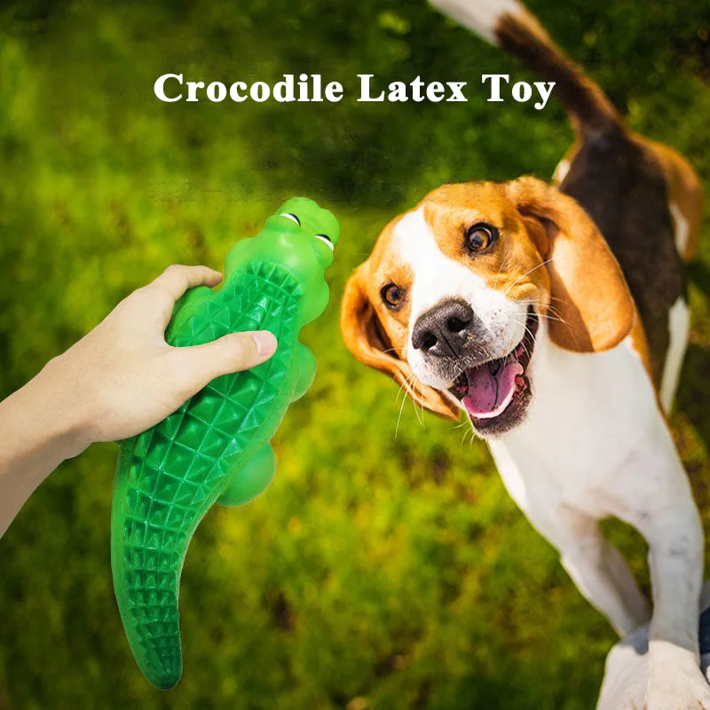 

Latex Crocodile Pet Dog Toy Squeaky Sound Training Toys Teeth Cleaning Chew Toy Pets Interactive Play Supplies Pet Accessories