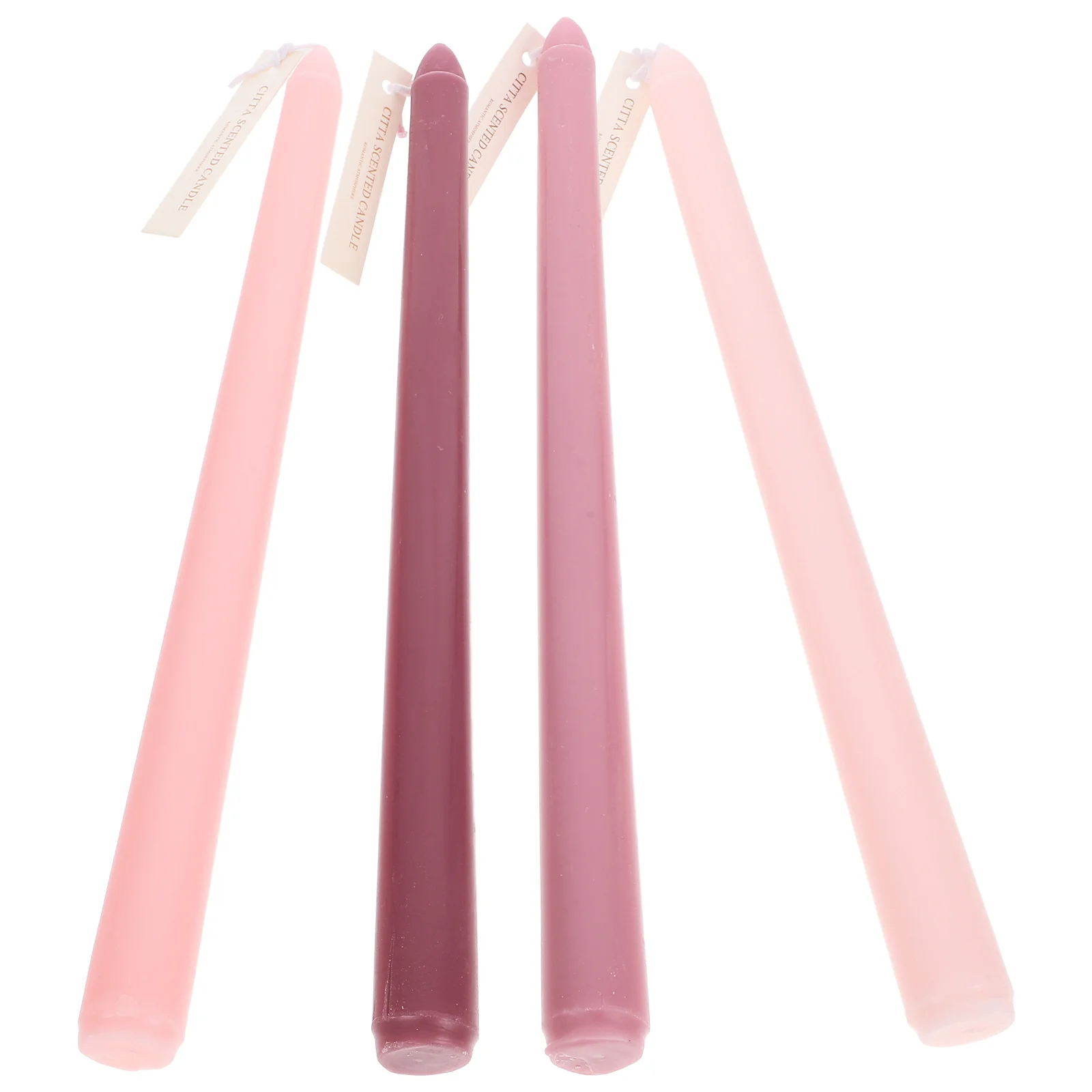 

4 Pcs Long Pole Scented Candles Green Taper Decorative Light for Dining Pink Paraffin Adornment Baby