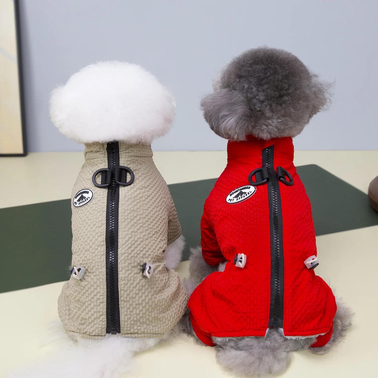 Winter Clothing For Dogs - ペット犬服 ペット四足用綿入れ服 ペット服 秋冬用厚手新作25 バブルグリッドジャケット