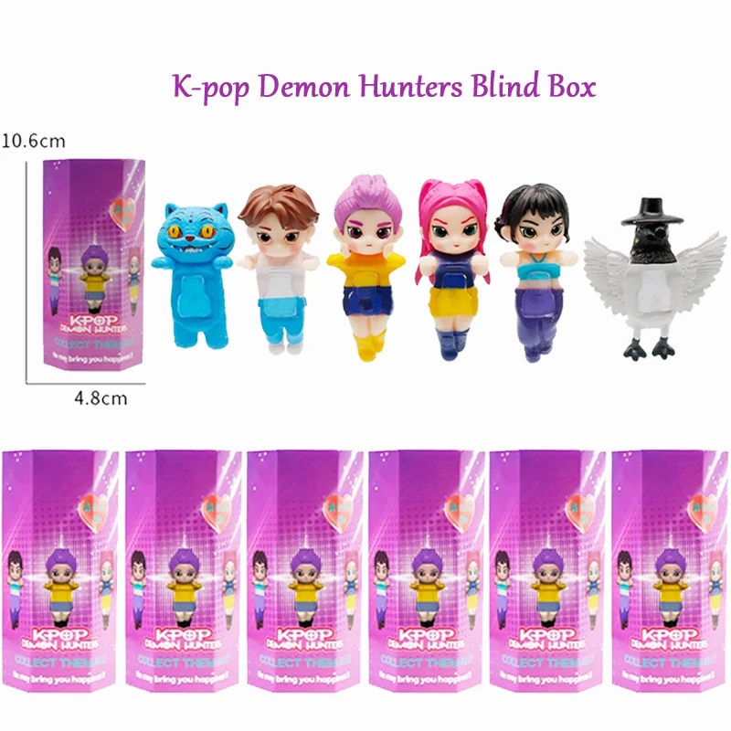 K-pop Demon Hunters Mini figure da collezione Scatola cieca Derpy Tiger Rumi Mira Zoey Sussy Doll Fan Gift Regali di compleanno di Natale
