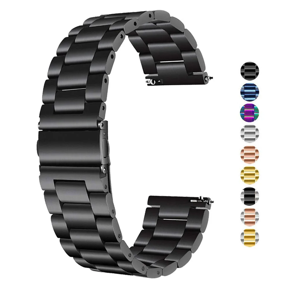 

High Quality Solid Stainless Steel Sanshu Universal Watch Band Strap Metal Watch Accessories 14 16 18 20 22mm Multiple Colours