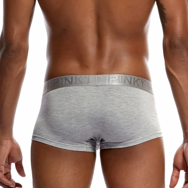 3-Pack Men's Breathable Modal Boxer Briefs Low Rise Soft Underwear with U Pouch Comfortable Daily Wear Solid Color P03PJ