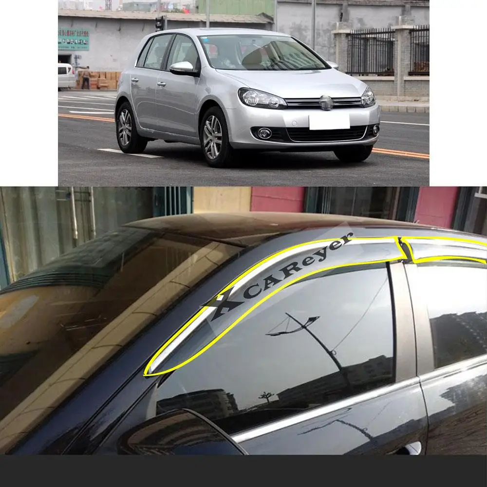 

Car Body Sticker Plastic Window Glass Wind Visor Rain/Sun Guard Vent For VW Volkswagen Golf6 Golf 6 2009 2010 2011 2012 2013