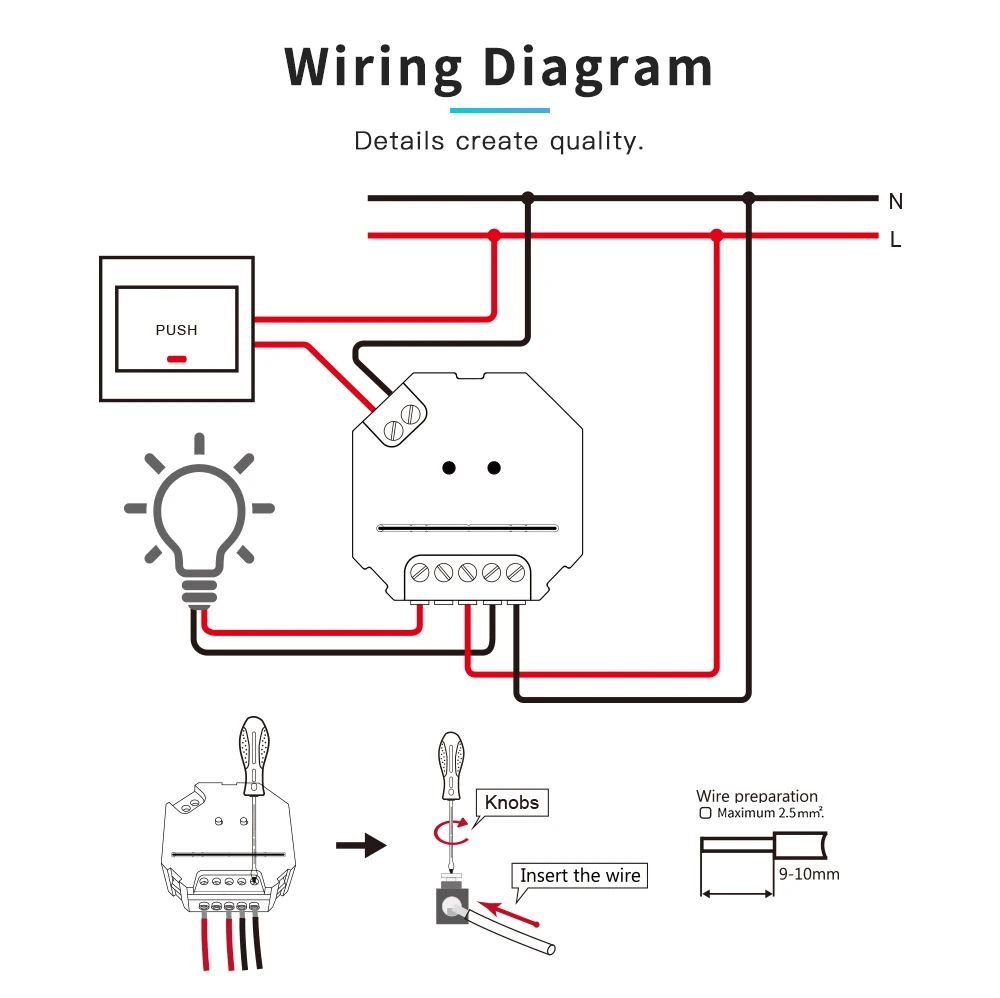 Zigbee 3.0 Smart Home Triac AC Dimmer LED-Touch Control Push-Switch For Filament Lamp Halogen Lamp