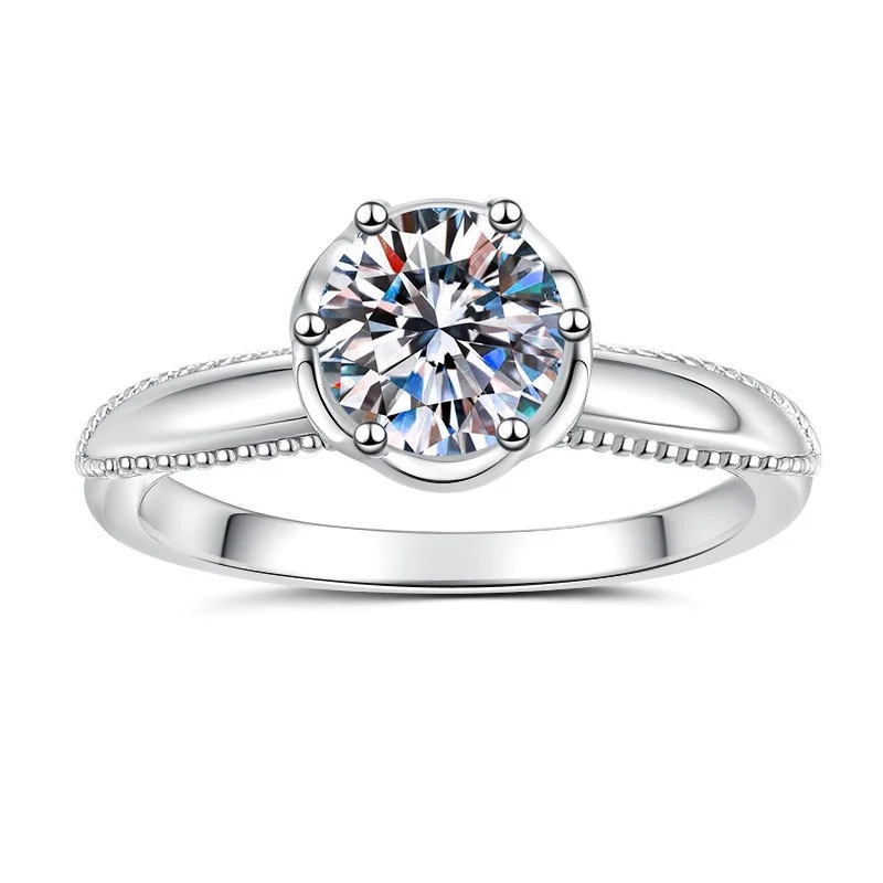 

ZFSILVER Серебро 925 1 карат Кольцо с цветком розы из муассанита Женская мода Модные роскошные ювелирные изделия Подарок для вечеринки Свадебный подарок JZ0192