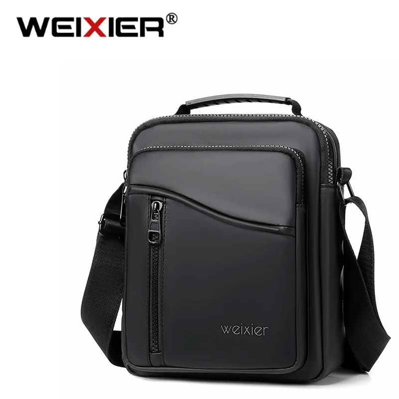 

New Men Business Trendy Crossbody Bag Casual Sports Cycling Bag Brand Name PU Leather Waterproof Shoulder Bags Briefcase Handbag