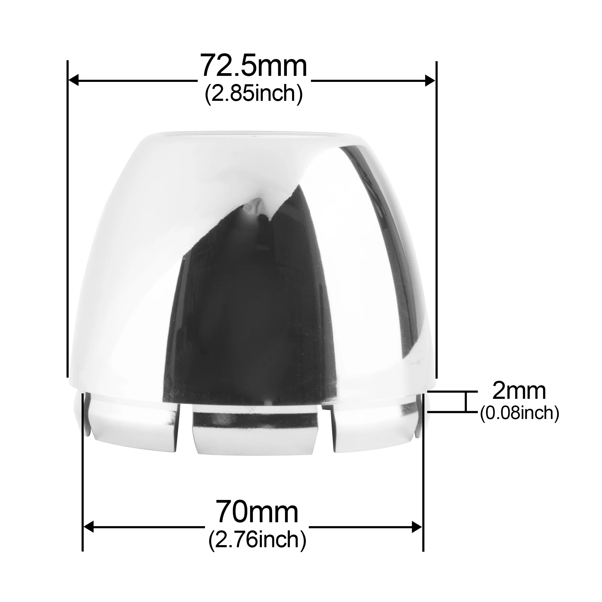 DewFlew 4Pcs 72.5mm(2.85in) Wheel Center Rim Cover Hub for 2.75