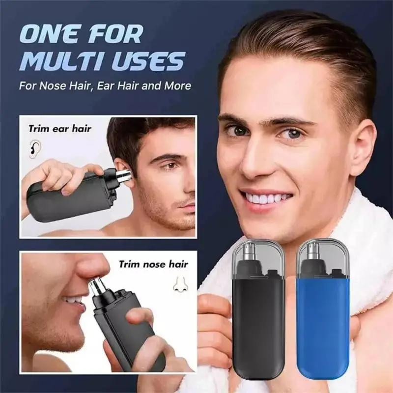 Cleanlook Portable Nose Hair Trimmer Electric Men Mini Nose Hair Remover Machine USB Charging Dual-Edge Blades Nose Trimmer