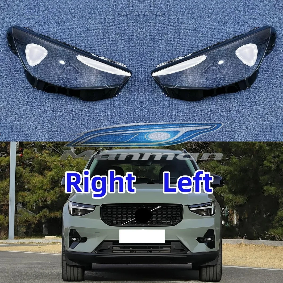 For Volvo XC40 2023 2024 2025 2026 Front Lamp Shade Headlight Mask Shell Transparent Cover Lens Replace The Original Lampshade