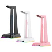 RGB Headphone Display Stand with 3.5mm Universal Bracket for Office Desktop PC Home