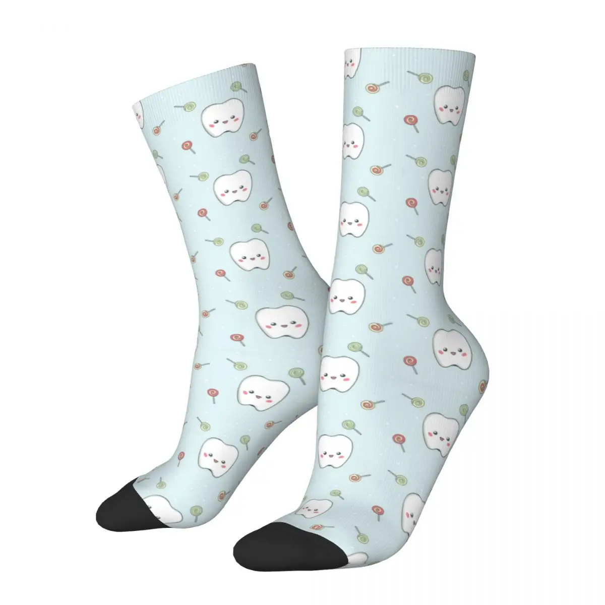 Cute Candy Tooth Teeth Toothpaste Dental Braces Socks Male Mens Women Winter Stockings Polyester