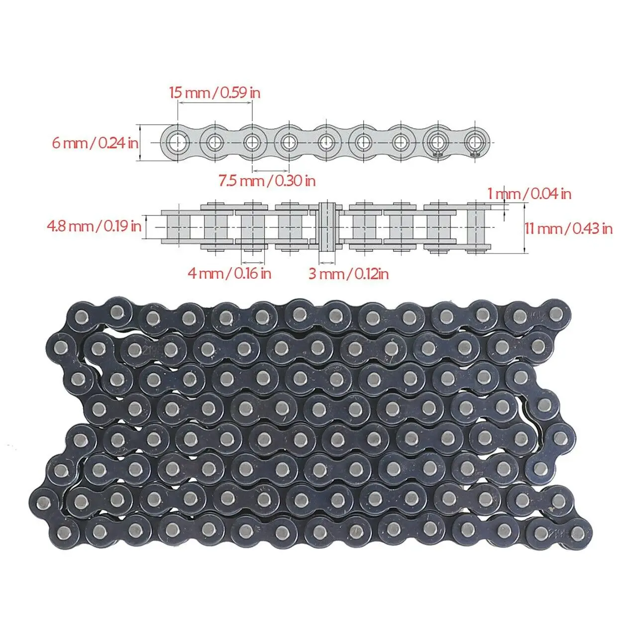 112 Link 219H Reinforced Drive Chain for TKM Rotax Karting Go Kart G Max Race Motorcycle Chain Easy to Install