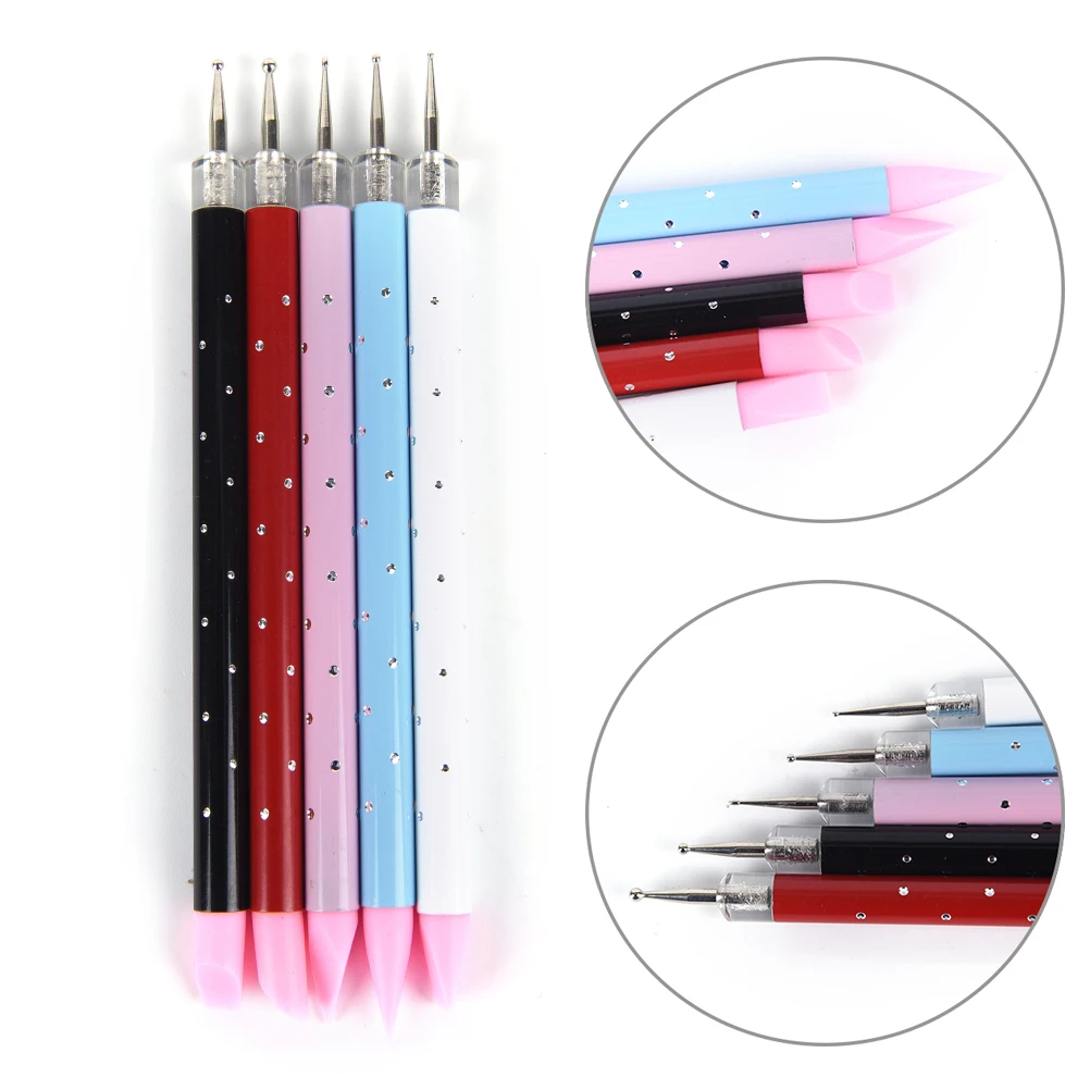 1Pc Double Different Head Dotting Pen Nail Dotting Tool Tips Bead Picker Wax Pencil