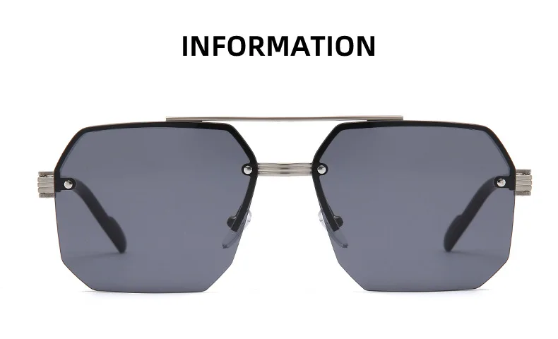 Piloten-Sonnenbrille für Herren, flache Oberseite, halber Rahmen, UV400-Sonnenbrille, klassisch, für Reisen, lässig, Vintage-Sonnenbrille – Detail 7