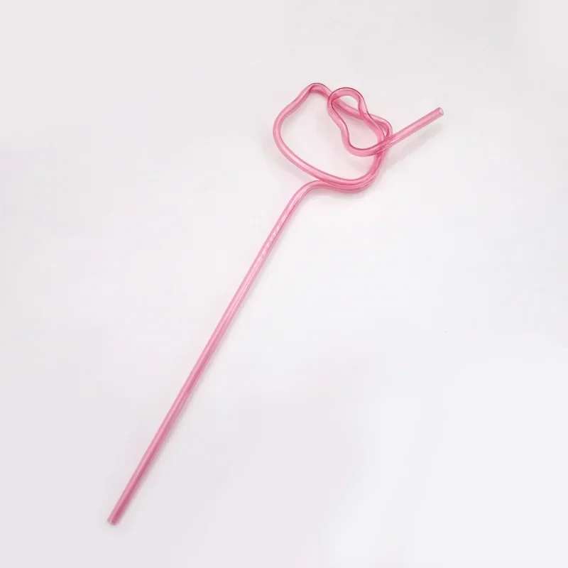 Sanrio Hello Kitty Colored Straw Modeling Straws Drinking Cartoon Straw for Home Kitchen Bar Party Flexible Straws Kid Supplies