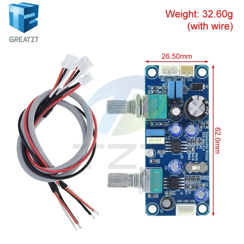 1/3PCS Low Pass Filter Bass Subwoofer Preamp Amplifier Board Single Power DC 9-32V Preamplifier With Bass Volume Adjustment