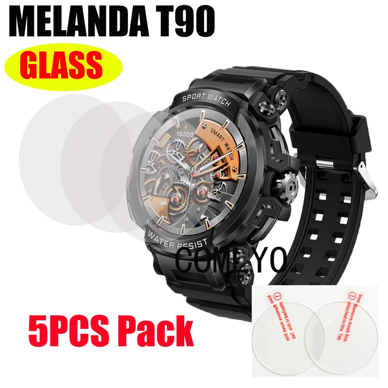 5pcs pack for MELANDA T90 Smart watch Tempered Glass Screen Protector 9H 2.5D Film